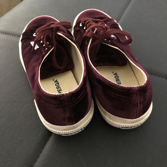 Superga maroon velvet sneakers - Picture 2 of 13
